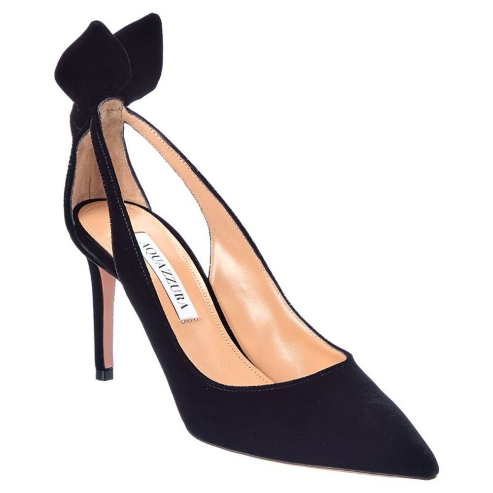 Aquazzura Bow Tie 85 Velvet Pump